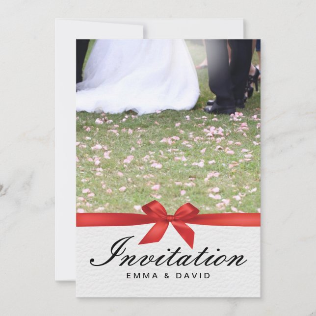 Invitations de mariage de mariée et de mariée roug (Devant)