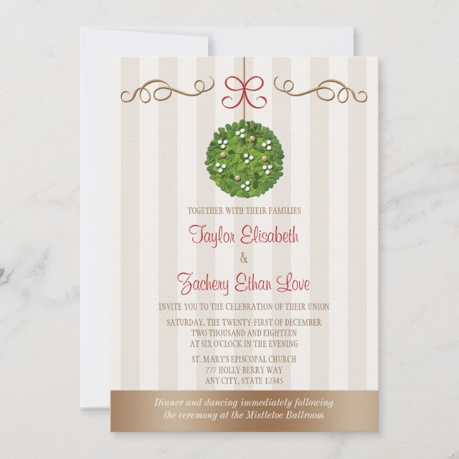 Invitations de mariage de Mistletoe (Devant)