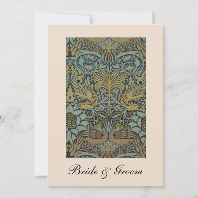 Invitations de mariage de motif d'oiseaux de (Devant)