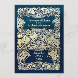 Invitations de mariage de Nouveau d'art lumineuses