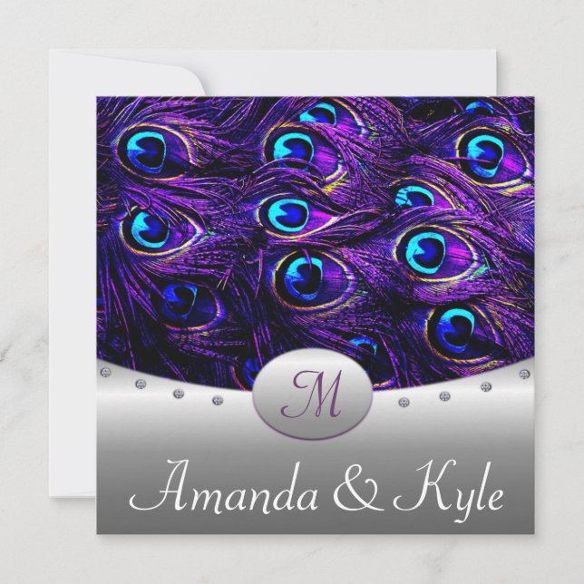 Invitations de mariage de paquebot pourpre (Devant)