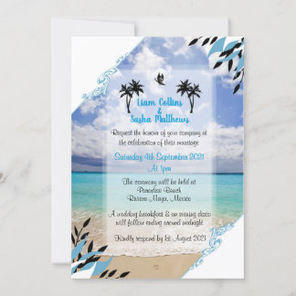 Invitations de mariage de plage