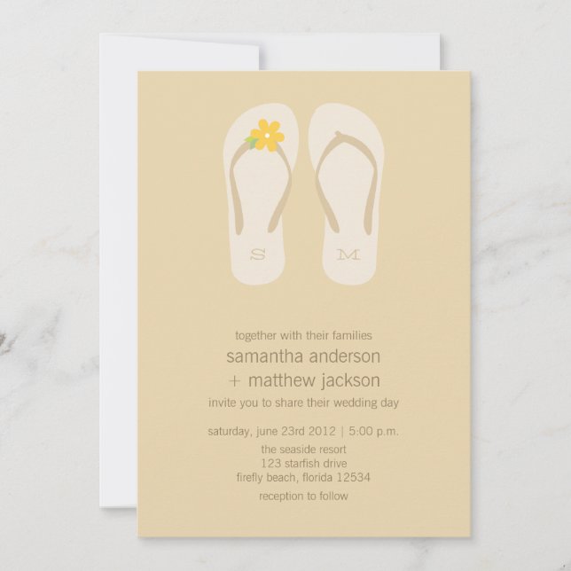 Invitations de mariage de plage de bascule (Devant)