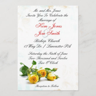 Invitations de mariage de rose jaune