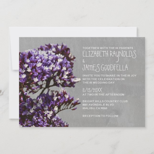 Invitations de mariage de Statice (Devant)