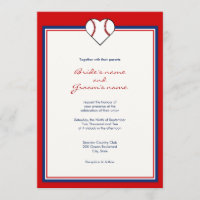 Invitations de mariage de thème de base-ball