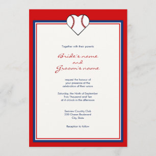 Invitations de mariage de thème de base-ball