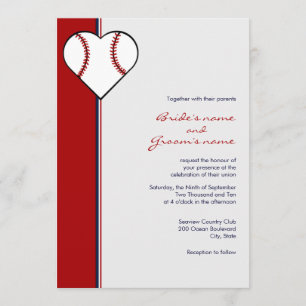 Invitations de mariage de thème de base-ball