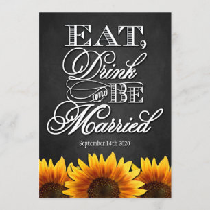 Invitations de mariage de tournesol en tableau noi