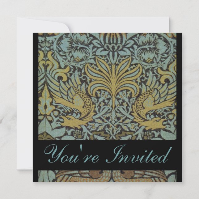 Invitations de mariage de William Morris Peacock (Devant)