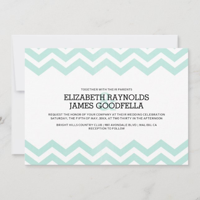 Invitations de mariage de Zigzag (Devant)