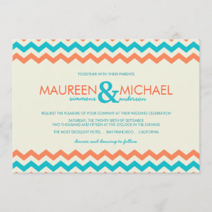 Invitations de mariage de zigzag de Chevron
