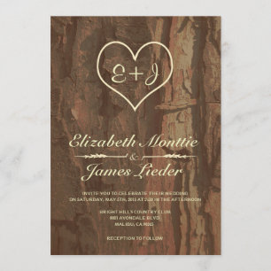 Invitations de mariage d'écorce d'arbre