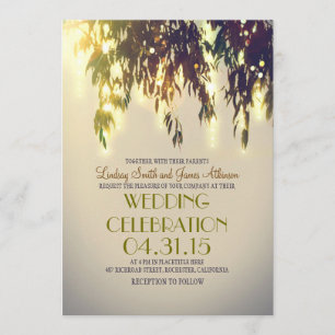 Invitations de mariage des arbres à cordes et des 