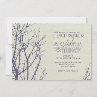 Invitations de mariage des branches d'arbre