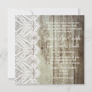 Invitations de mariage des Carrés de dentelle et d