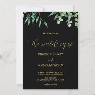 Invitations de mariage des feuilles d'arbre vert