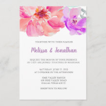 Invitations de mariage des fleurs d'aquarelle