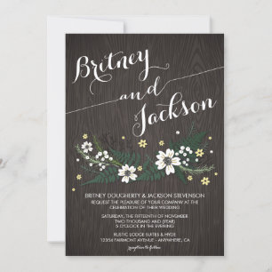 Invitations de mariage des Fleurs sauvages du bois