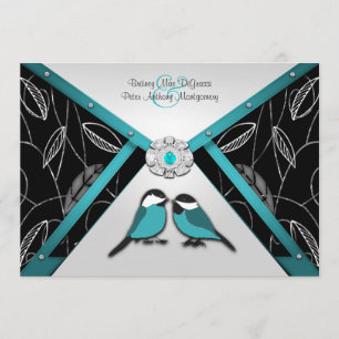 Invitations de mariage des Inséparables bleus d'ar