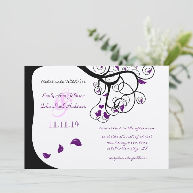 Invitations de mariage des Inséparables de la Forê (Debout devant)