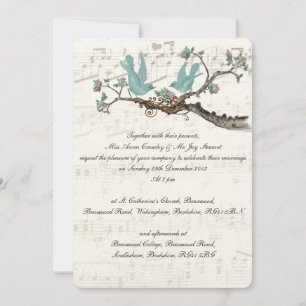 Invitations de mariage des Inséparables vintages