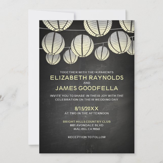 Invitations de mariage des lanternes (Devant)