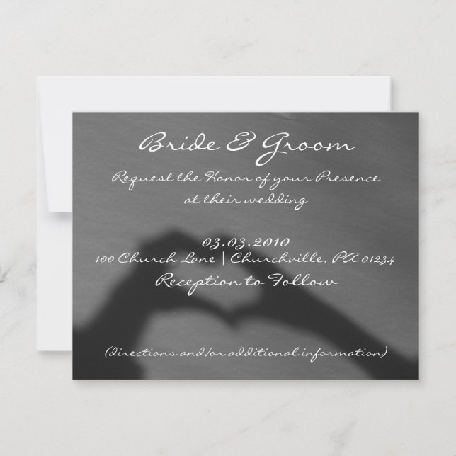 Invitations de mariage des mains de coeur (Devant)