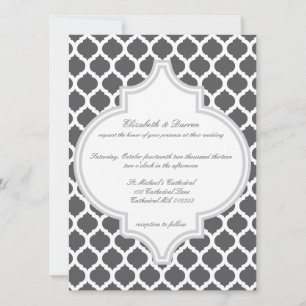 Invitations de mariage des Motifs gris marocains