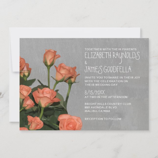 Invitations de mariage des Roses amoureux (Devant)