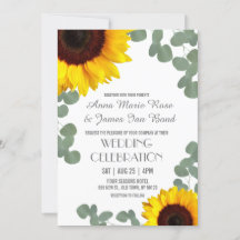 Invitations de mariage des tournesols rustiques
