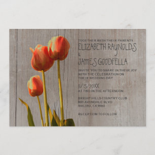 Invitations de mariage des tulipes rustiques