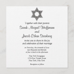 Invitations de mariage d'étoile de David