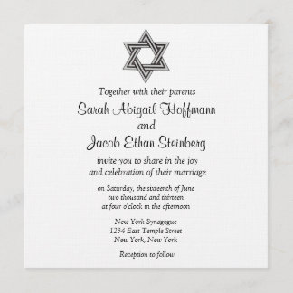Invitations de mariage d'étoile de David