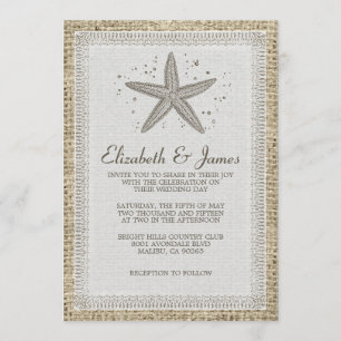 Invitations de mariage d'étoiles de mer