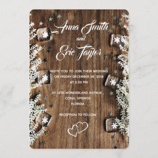 Invitations de mariage d'hiver - Bois et glace