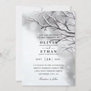 Invitations de mariage d'hiver en argent