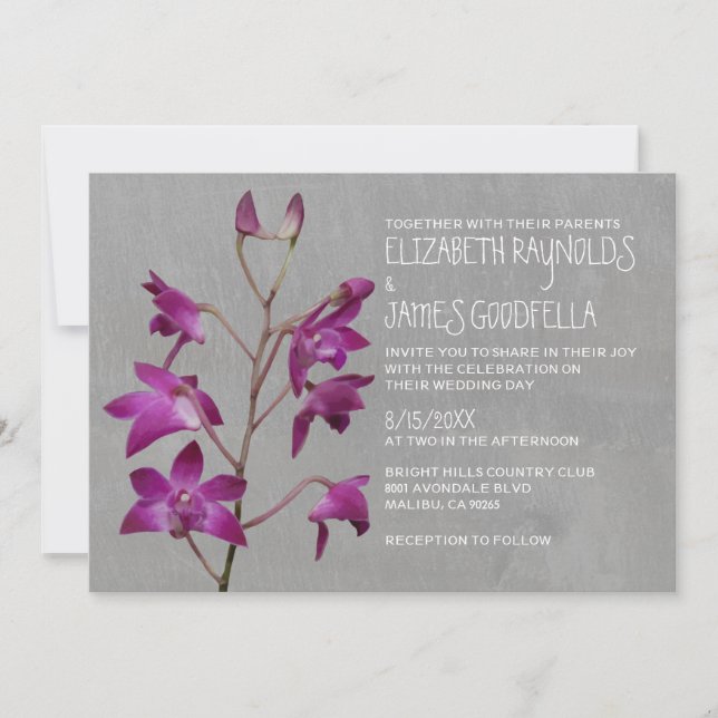 Invitations de mariage d'orchidée de Dendrobium (Devant)