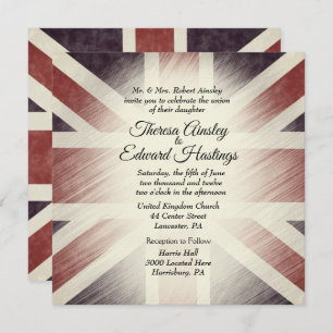 Invitations de mariage du drapeau britannique en d