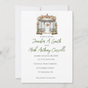 Invitations de mariage du jardin Gazebo avec des R
