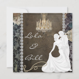 INVITATIONS DE MARIAGE D'UN CHANDELIER À Bling ant