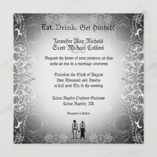 Invitations de mariage d'une mariée de squelette g