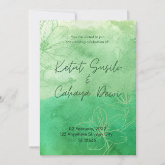 Invitations de mariage élégant Sage Green
