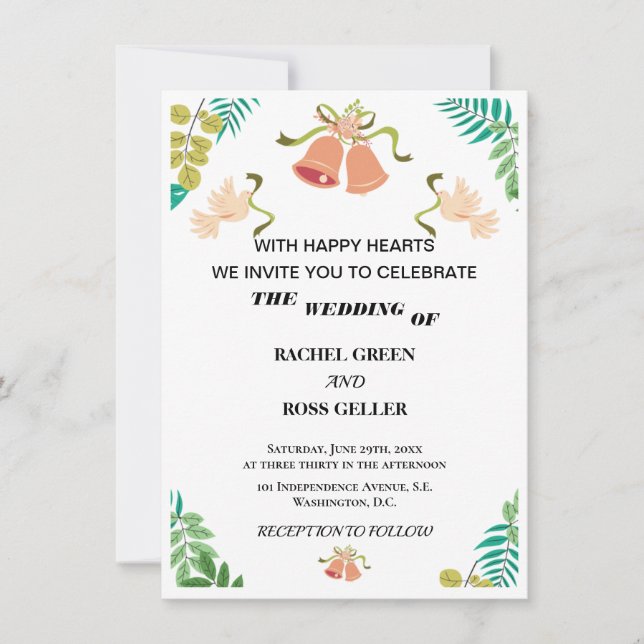 Invitations de mariage élégantes (Devant)
