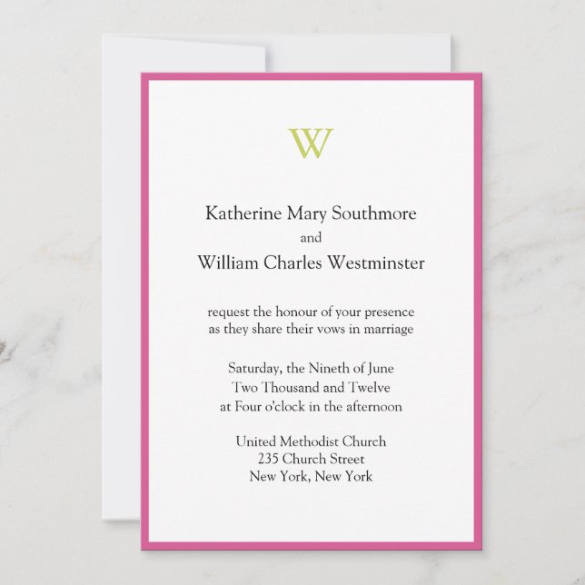 Invitations de mariage élégantes (Devant)