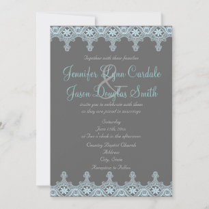 Invitations de mariage élégantes en gris et en den