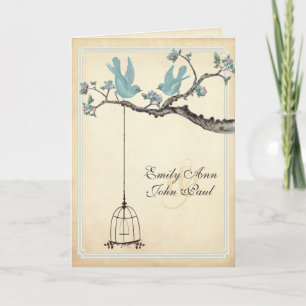 Invitations de mariage en cage d'Inséparables vint