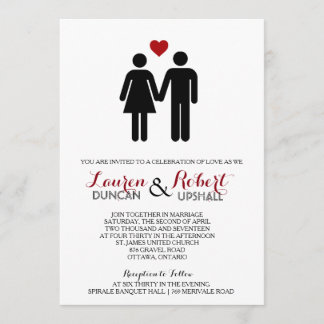 Invitations de mariage en couple modernes