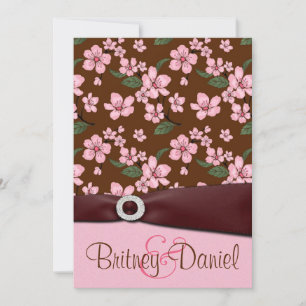 Invitations de mariage en fleurs de cerisier rose