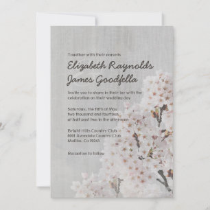 Invitations de mariage en fleurs de cerisiers Vint
